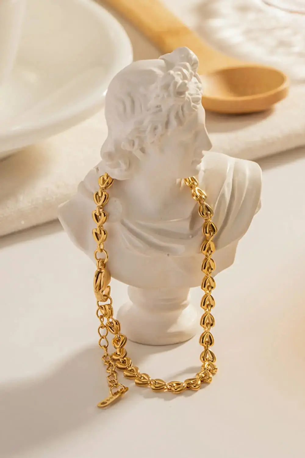 Lovcia Heart Chain Lobster Clasp Bracelet-Bracelets-Gold-One Size-Gold