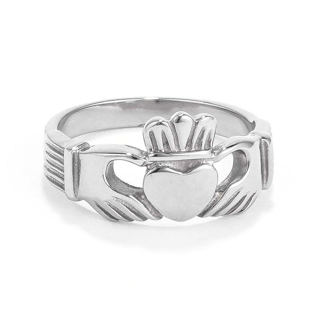Lovcia Heart & Crown Stainless Steel Claddagh Ring-Rings-5-5