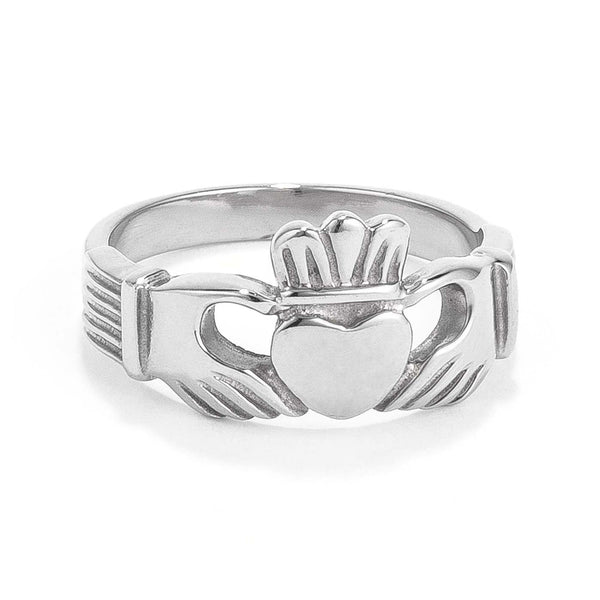Lovcia Heart & Crown Stainless Steel Claddagh Ring-Rings-5-5