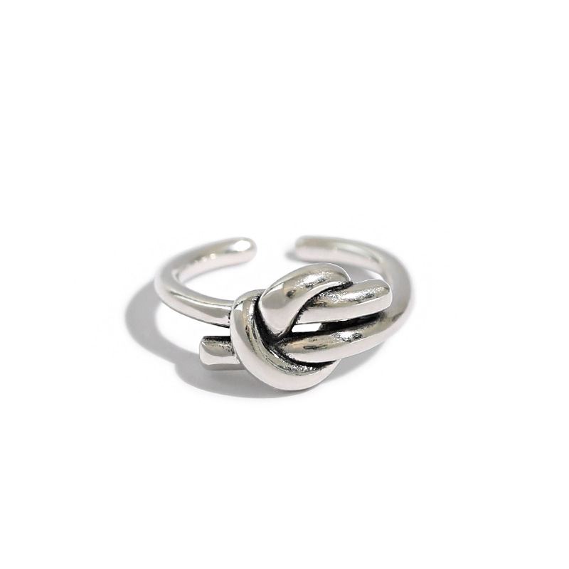 Lovcia Heart Knot Adjustable Ring in 925 Sterling Silver-Rings-