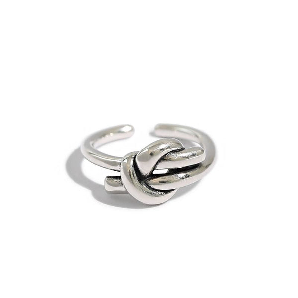 Lovcia Heart Knot Adjustable Ring in 925 Sterling Silver-Rings-