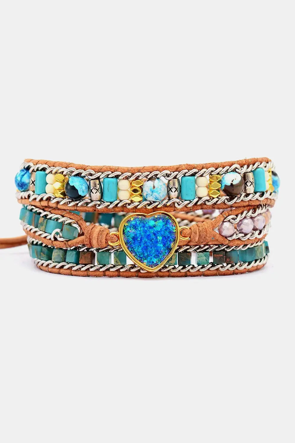 Lovcia Heart Layered Bracelet-Bracelets-Turquoise-One Size-Turquoise