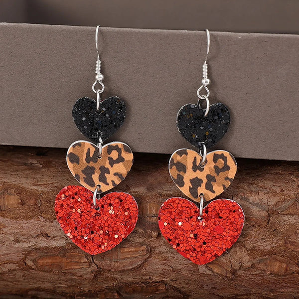 Lovcia Heart Leather Drop Earrings-Earrings-Scarlet-One Size-Scarlet
