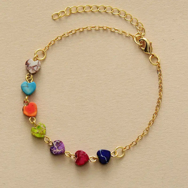 Lovcia Heart Natural Stone Bracelet-Bracelets-Multicolor-One Size-Multicolor