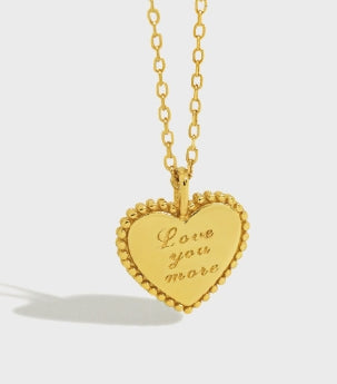 Lovcia Heart Necklace 40.5cm Chain 925 Silver Gold Plate-Necklaces-Yellow Gold-