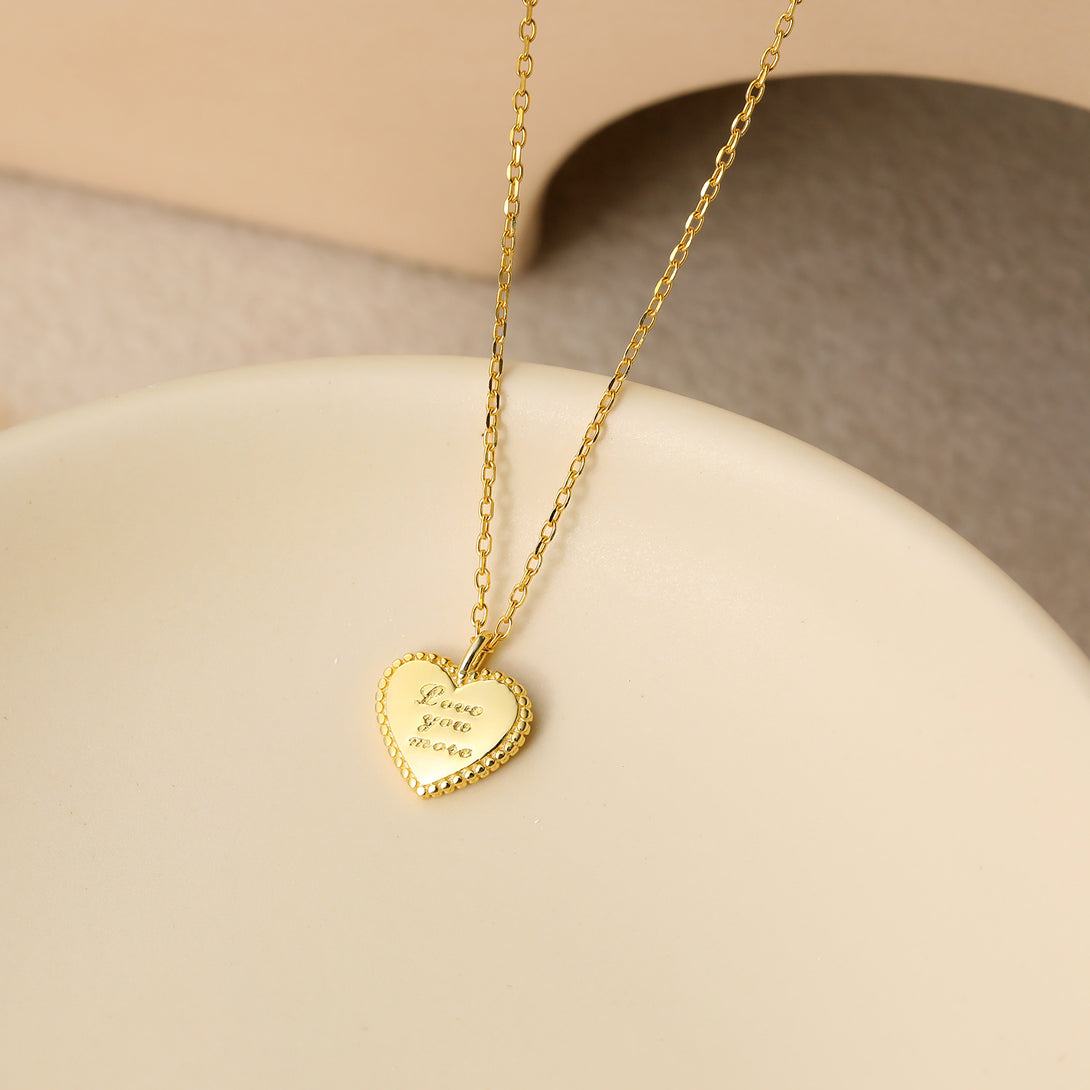 Lovcia Heart Necklace 40.5cm Chain 925 Silver Gold Plate-Necklaces-Yellow Gold-
