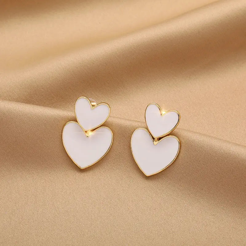 Lovcia Heart Pearl Gemstones Fashion Earrings for Women with Sterling Silver Needle-Earrings-11color-11color