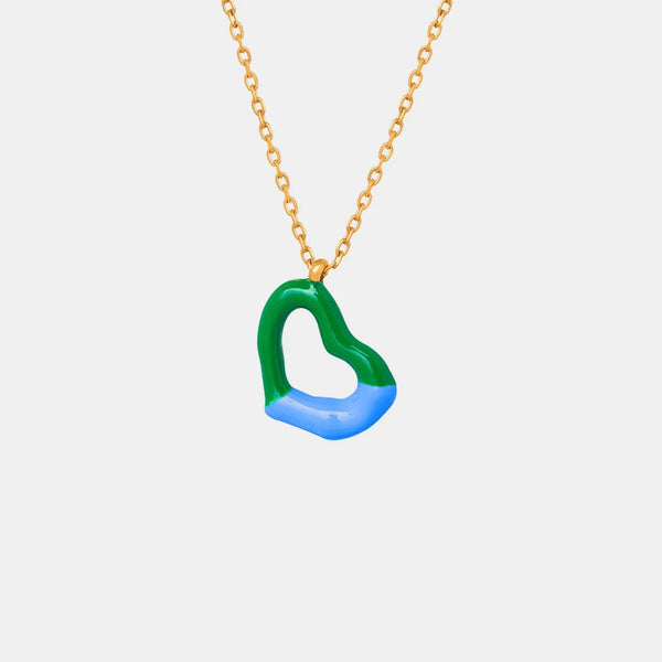 Lovcia Heart Pendant Titanium Steel Necklace-Necklaces-Gold-One Size-Gold