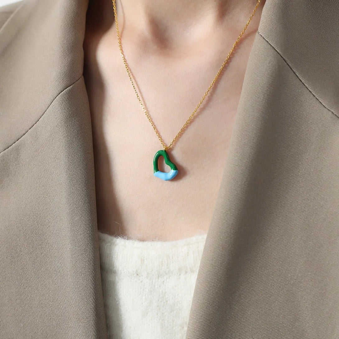 Lovcia Heart Pendant Titanium Steel Necklace-Necklaces-Gold-One Size-Gold