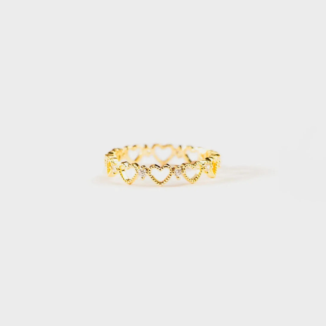 Lovcia Heart Shape 18K Gold-Plated Ring-Rings-Gold-6-Gold