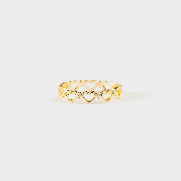 Lovcia Heart Shape 18K Gold-Plated Ring-Rings-Gold-6-Gold