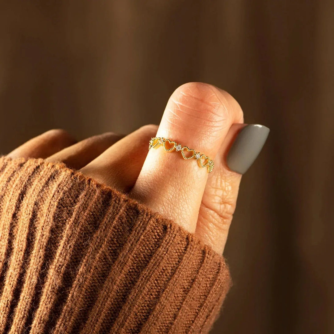 Lovcia Heart Shape 18K Gold-Plated Ring-Rings-Gold-6-Gold