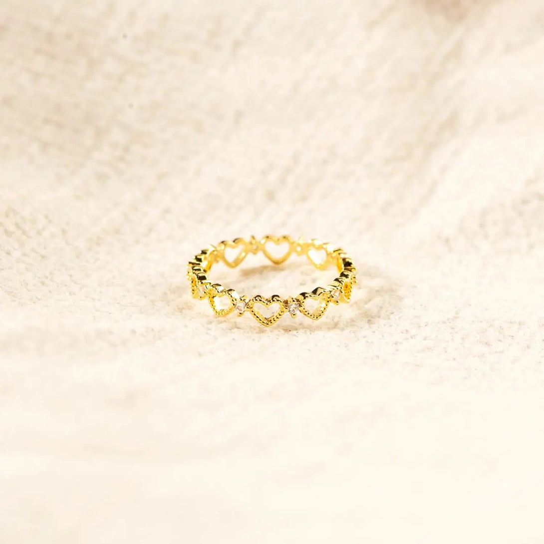 Lovcia Heart Shape 18K Gold-Plated Ring-Rings-Gold-6-Gold