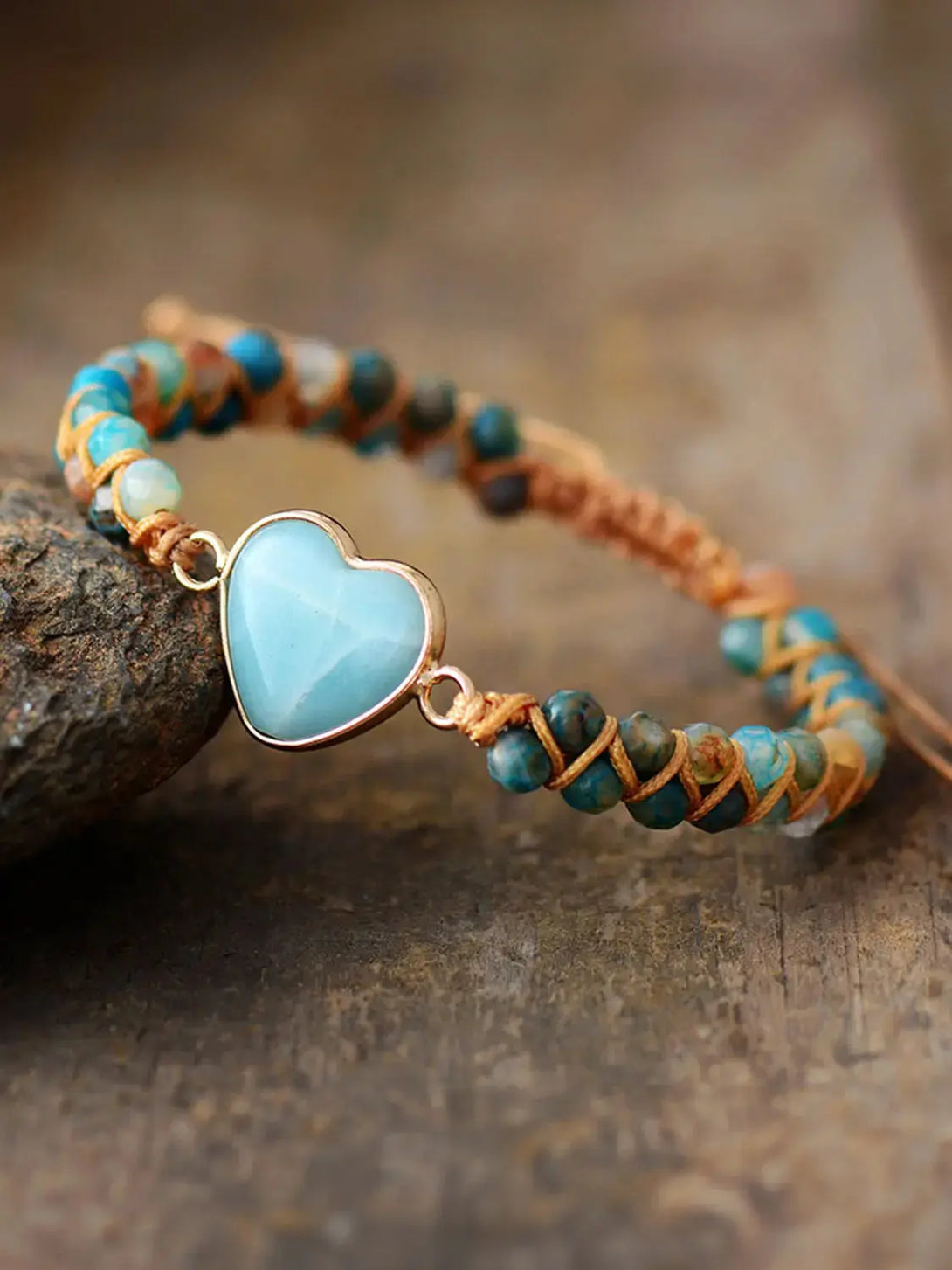 Lovcia Heart Shape Beaded Bracelet-Bracelets-Pastel Blue-One Size-Pastel Blue