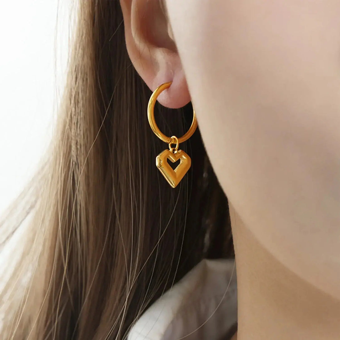 Lovcia Heart Shape Lapis Lazuli Dangle Earrings-Earrings-Peacock Blue-One Size-Peacock Blue