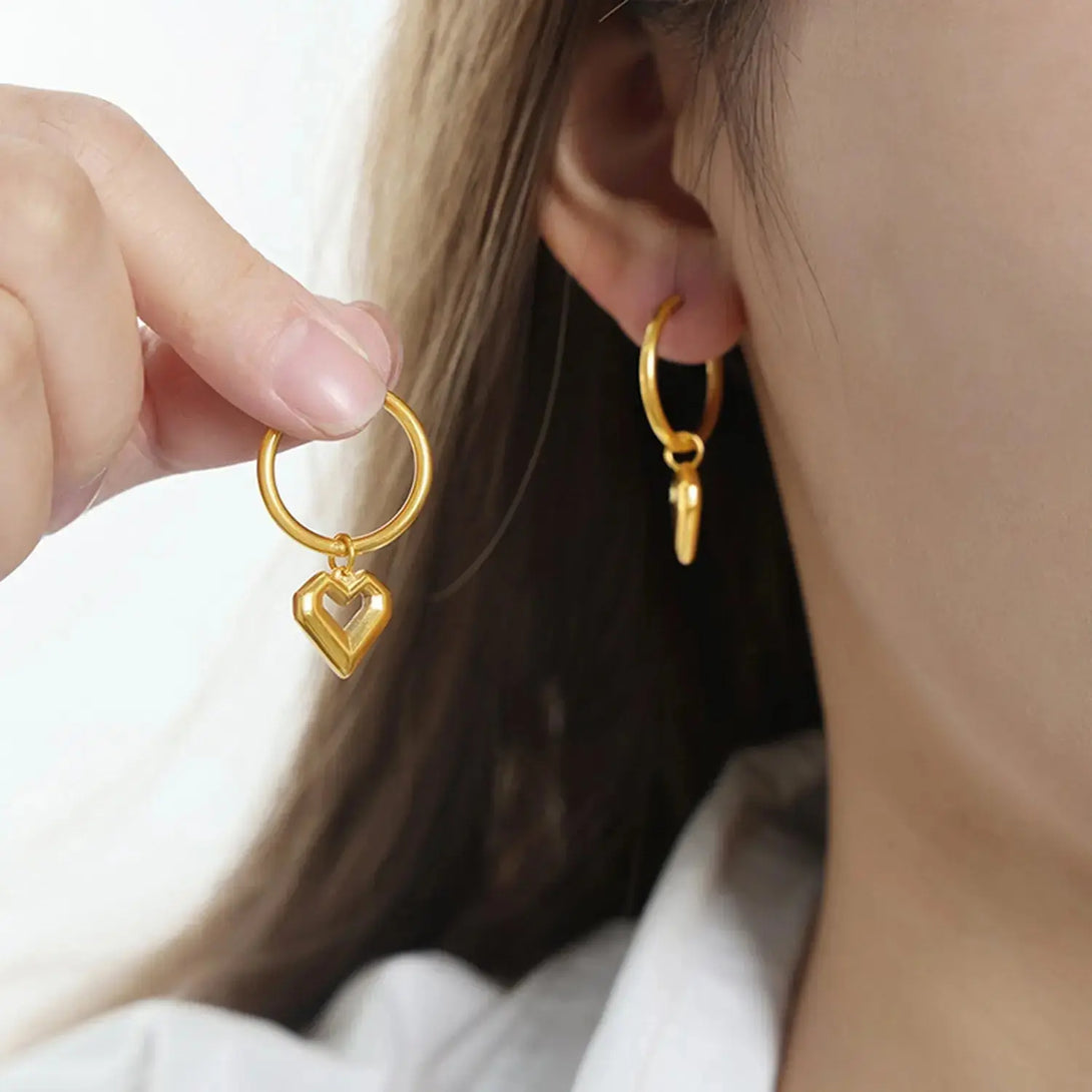 Lovcia Heart Shape Lapis Lazuli Dangle Earrings-Earrings-Peacock Blue-One Size-Peacock Blue