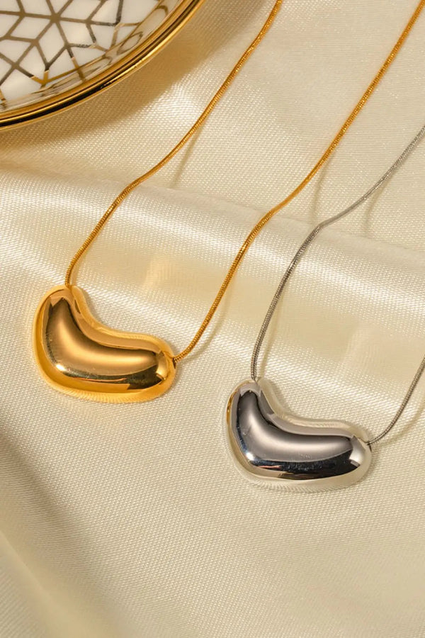 Lovcia Heart Shape Pendant Necklace-Necklaces-Gold-One Size-Gold