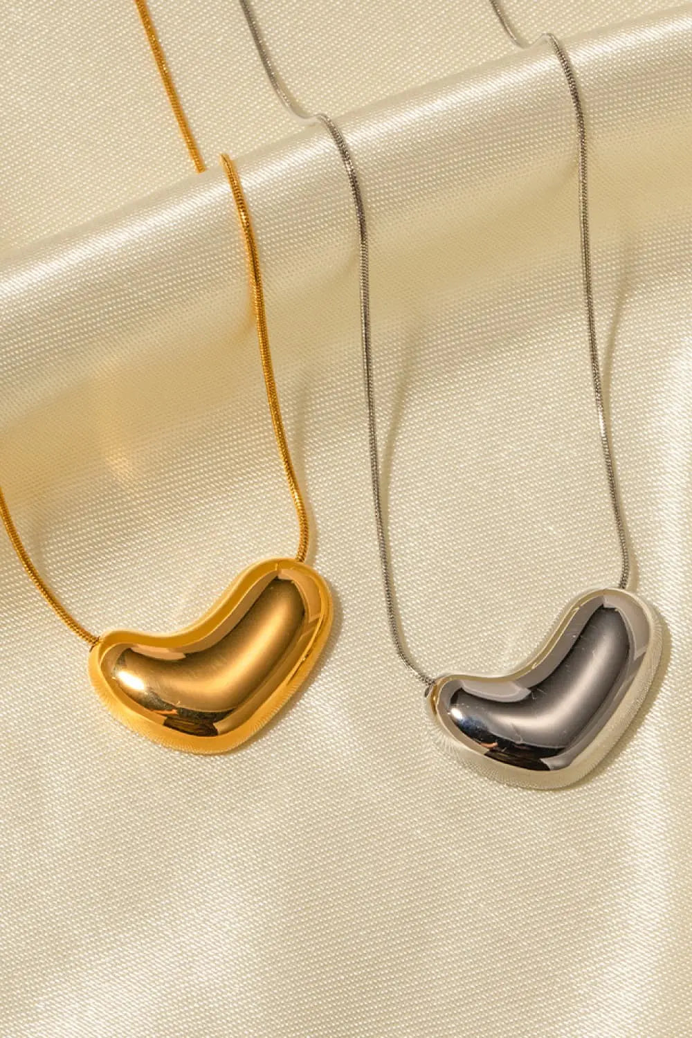 Lovcia Heart Shape Pendant Necklace-Necklaces-Gold-One Size-Gold