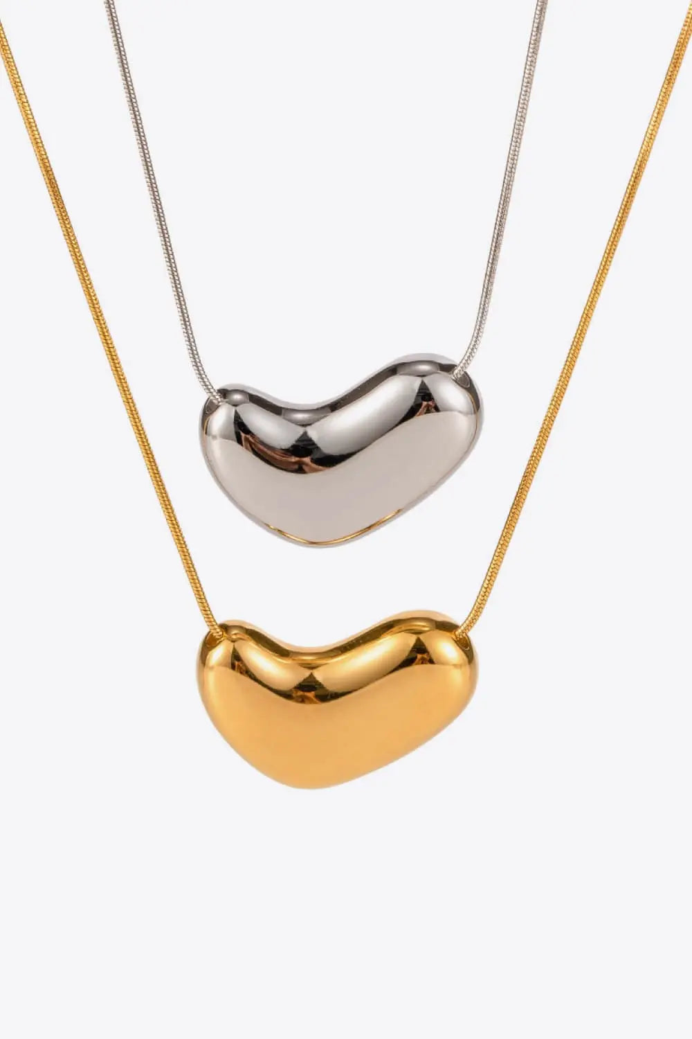 Lovcia Heart Shape Pendant Necklace-Necklaces-Gold-One Size-Gold