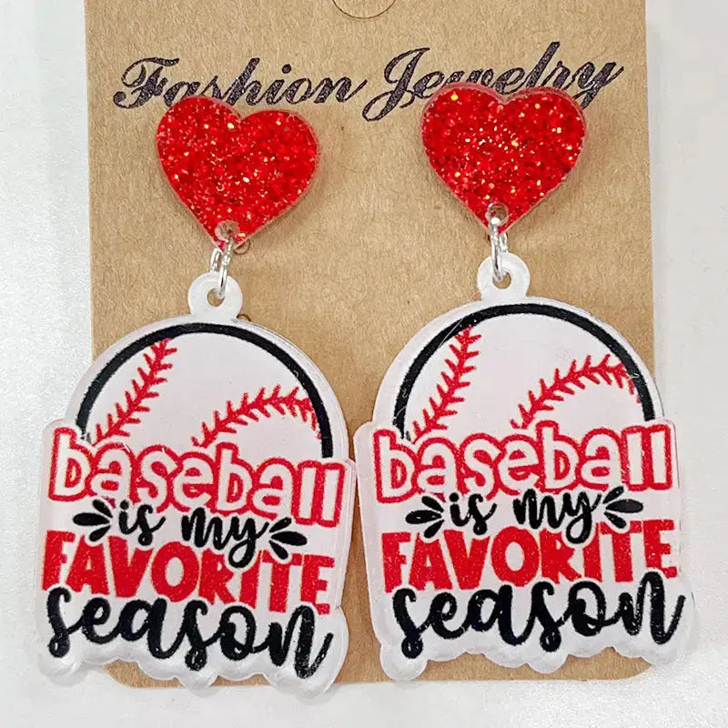 Lovcia Heart Shape Sports Theme Acrylic Dangle Earrings-Earrings-Style D-One Size-Style D