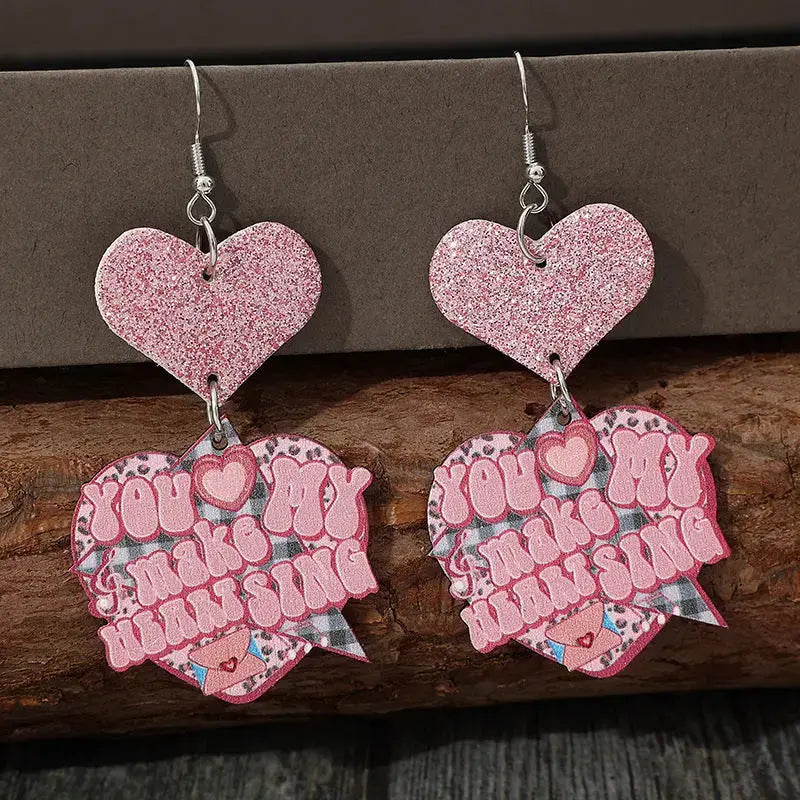 Lovcia Heart Shape Wooden Earrings-Earrings-Blush Pink-One Size-Blush Pink