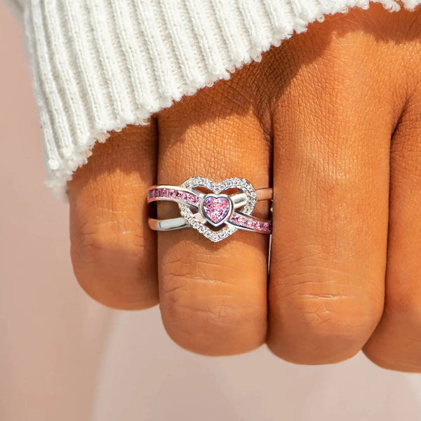 Lovcia Heart Shape Zircon 925 Sterling Silver Ring-Rings-Silver-5-Silver