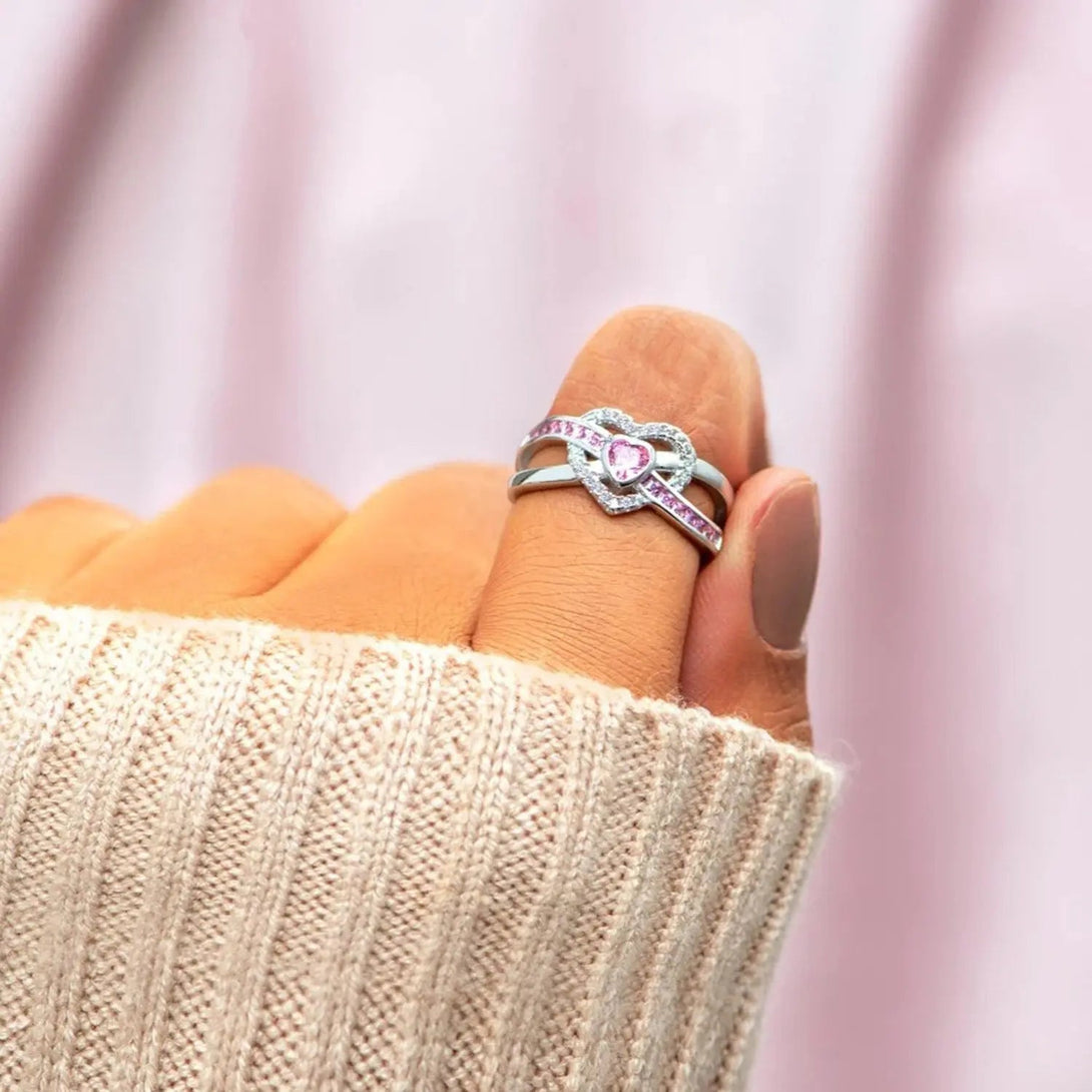 Lovcia Heart Shape Zircon 925 Sterling Silver Ring-Rings-Silver-5-Silver