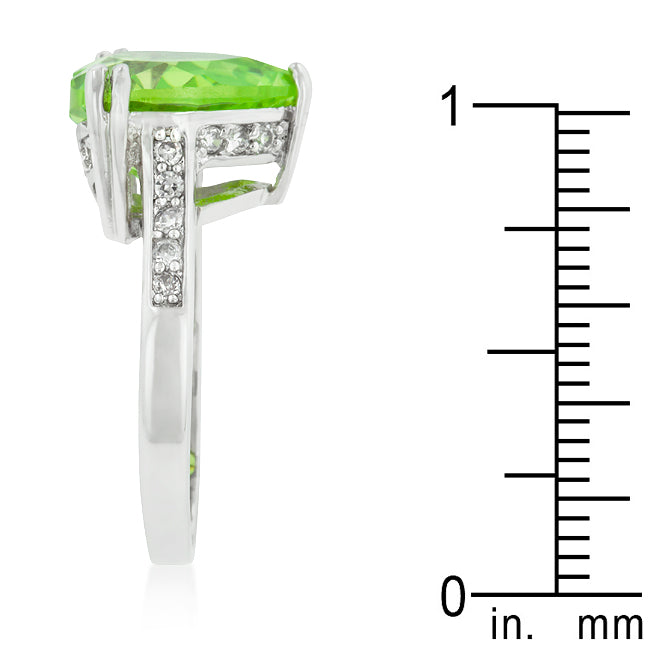 Lovcia Heart-Shaped Apple Green Gem Ring-Rings-5-5