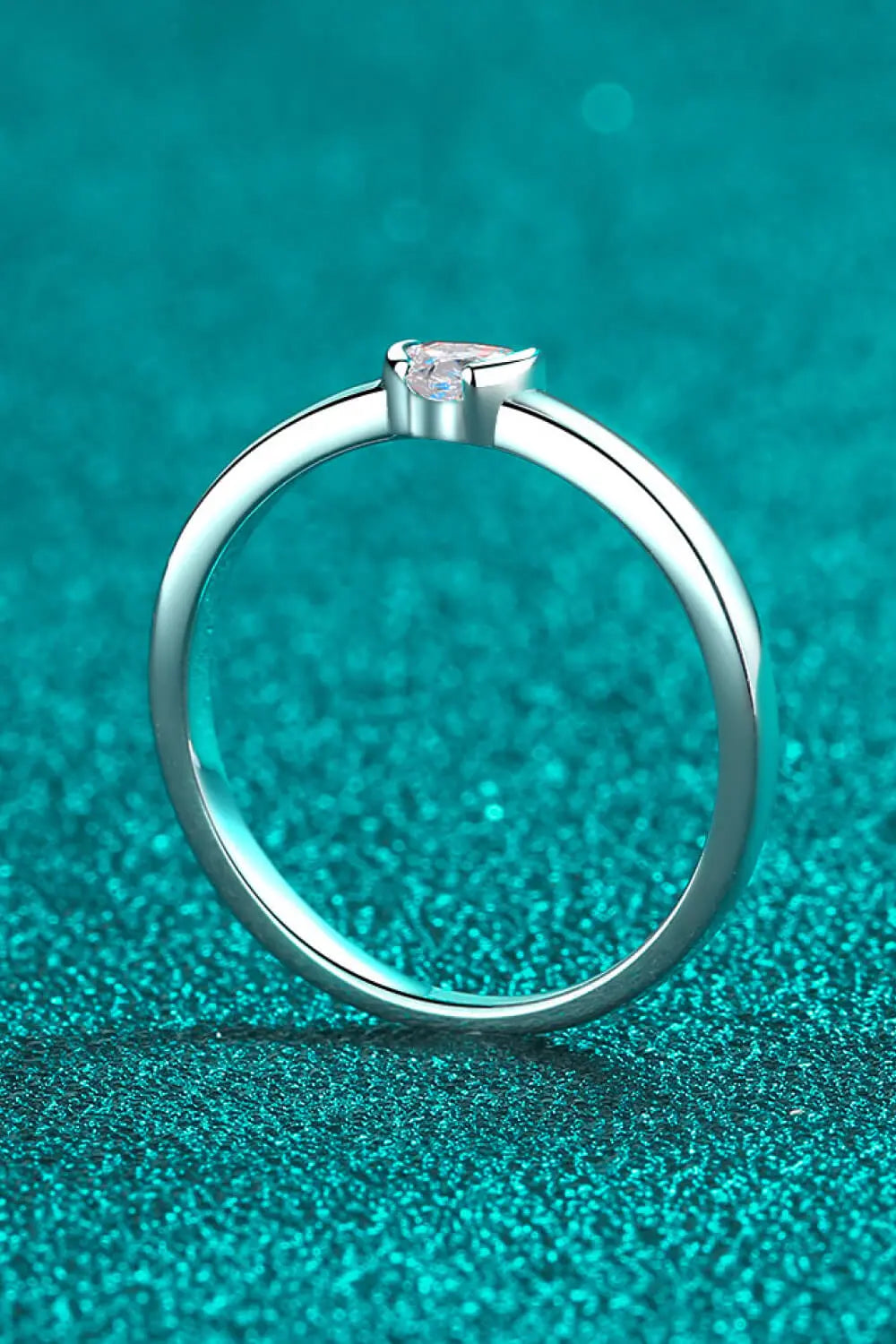 Lovcia Heart-Shaped Moissanite Solitaire Ring-Rings-Silver-5-Silver