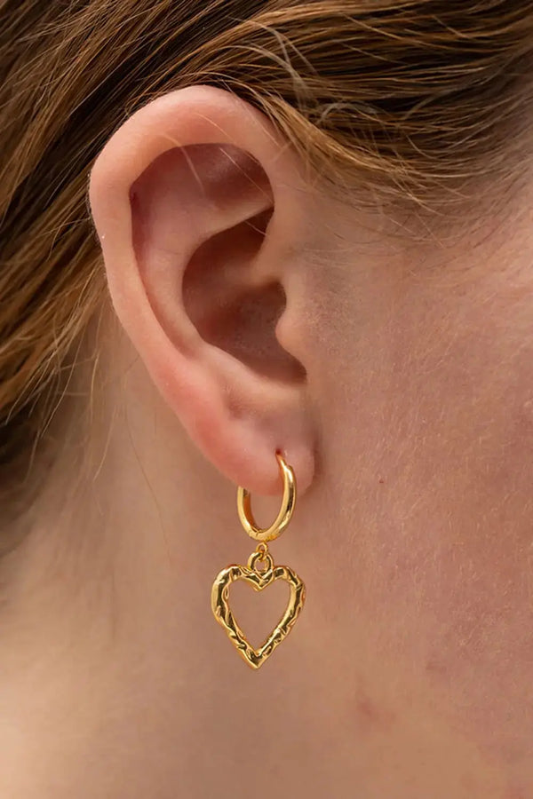 Lovcia Heart Stainless Steel Drop Earrings-Earrings-Gold-One Size-Gold