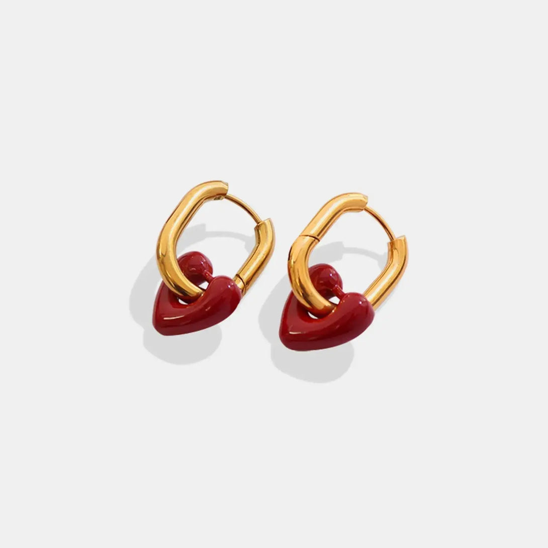 Lovcia Heart Titanium Steel Earrings-Earrings-Gold-One Size-Gold
