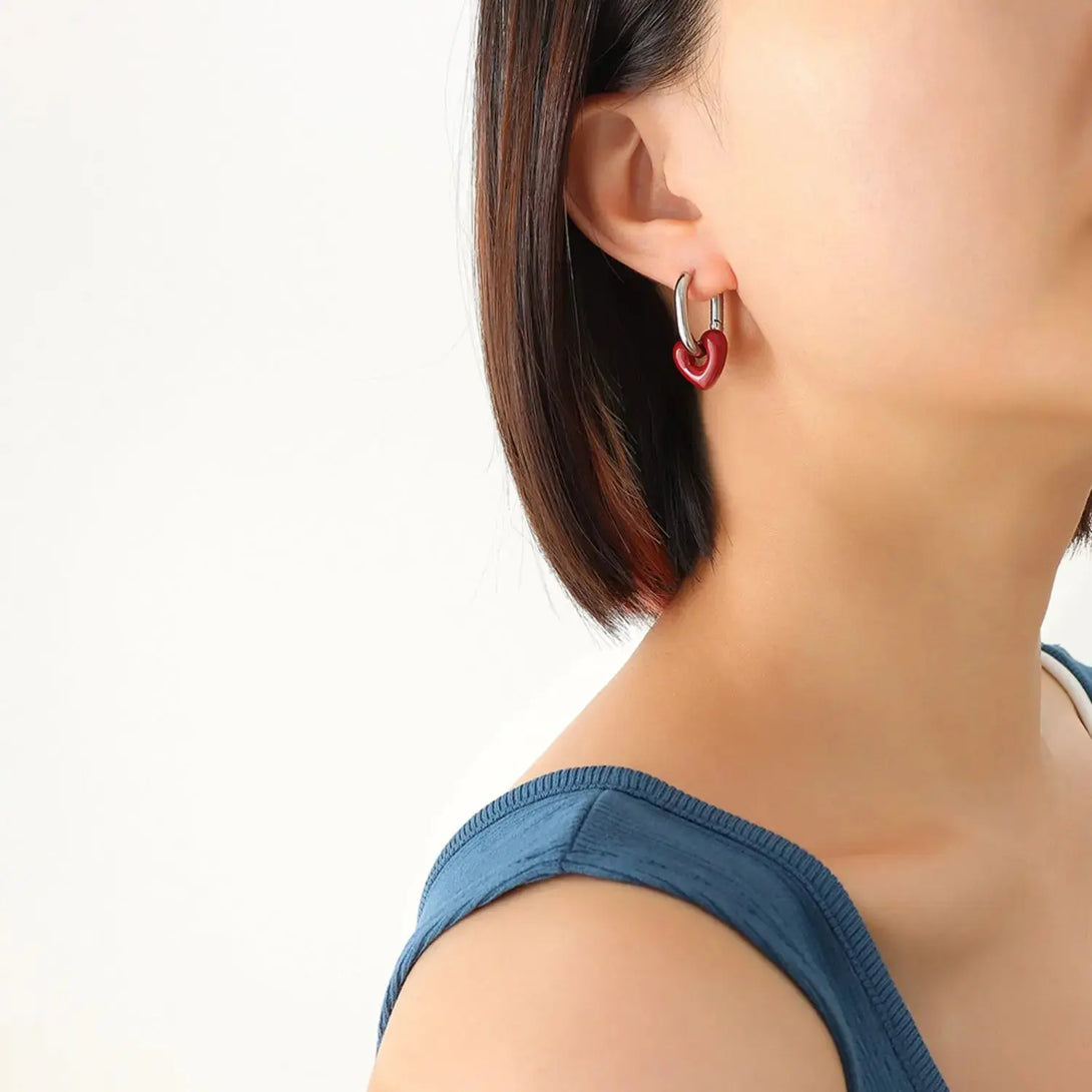 Lovcia Heart Titanium Steel Earrings-Earrings-Gold-One Size-Gold