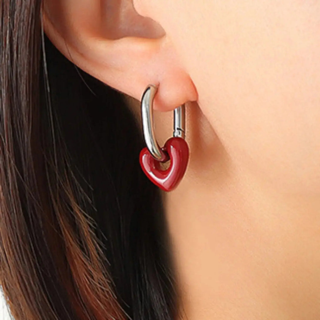 Lovcia Heart Titanium Steel Earrings-Earrings-Gold-One Size-Gold