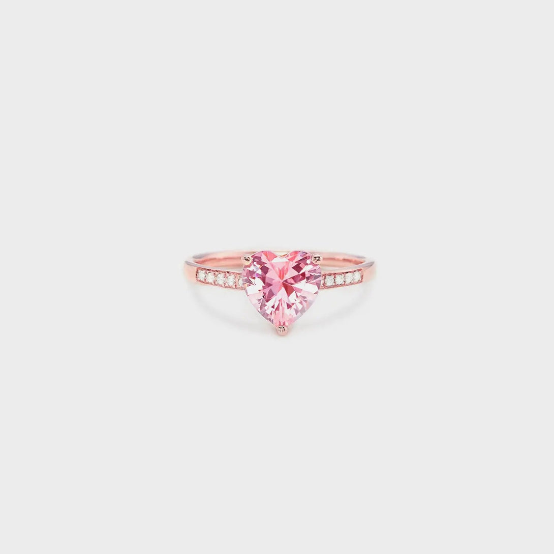 Lovcia Heart Zircon 925 Sterling Silver Ring-Rings-Rose Gold-6-Rose Gold