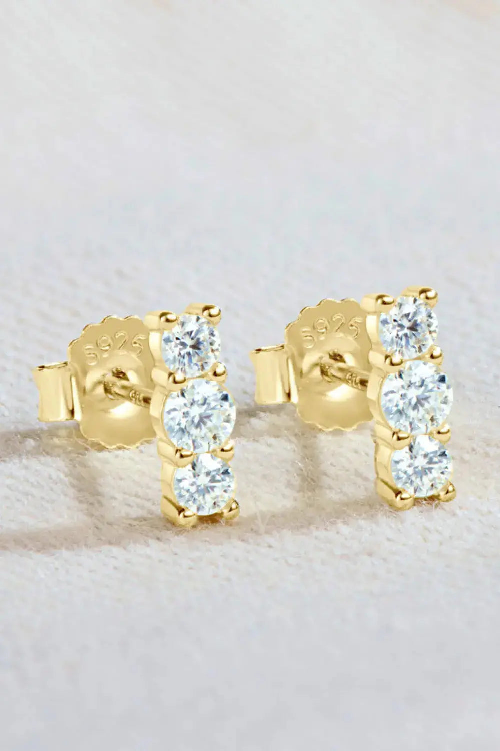 Lovcia Heartbeat Rhythm 925 Sterling Silver Moissanite Stud Earrings-Earrings-Silver-One Size-Silver