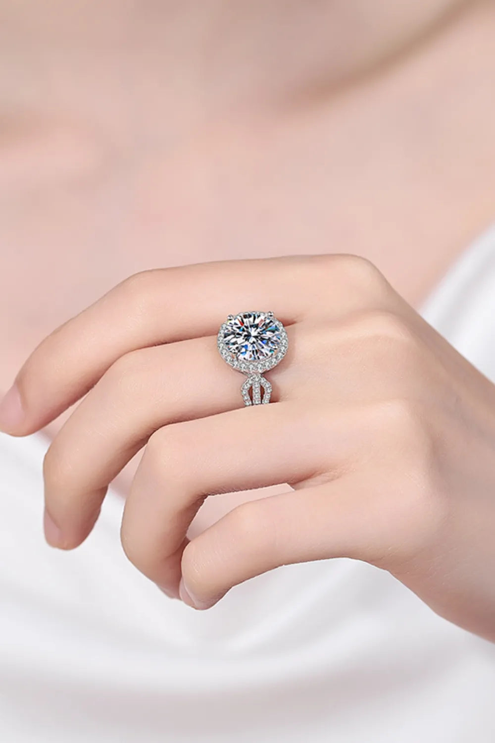 Lovcia Heavenly Grace 5 Carat Moissanite 925 Sterling Silver Ring for Women - Silver-4- - Buy latest trendy Rings for Women and Girls