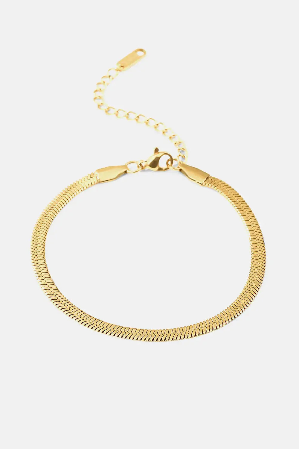 Lovcia Herringbone Chain Stainless Steel Bracelet-Bracelets-Gold-One Size-Gold