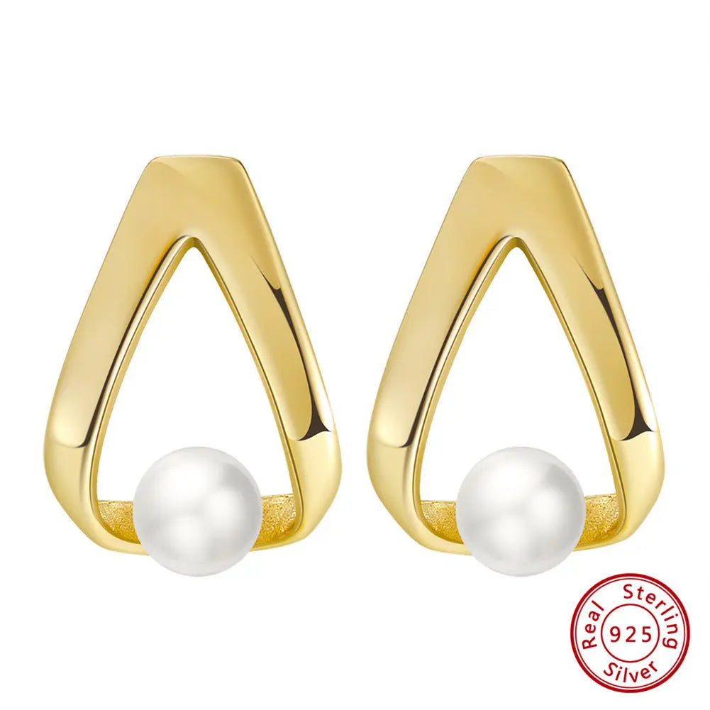 Lovcia High-end Fashion Sterling Silver Baroque Pearl Earrings for Women-Earrings-4mm Baroque Pearl-925 Silver-4mm Baroque Pearl