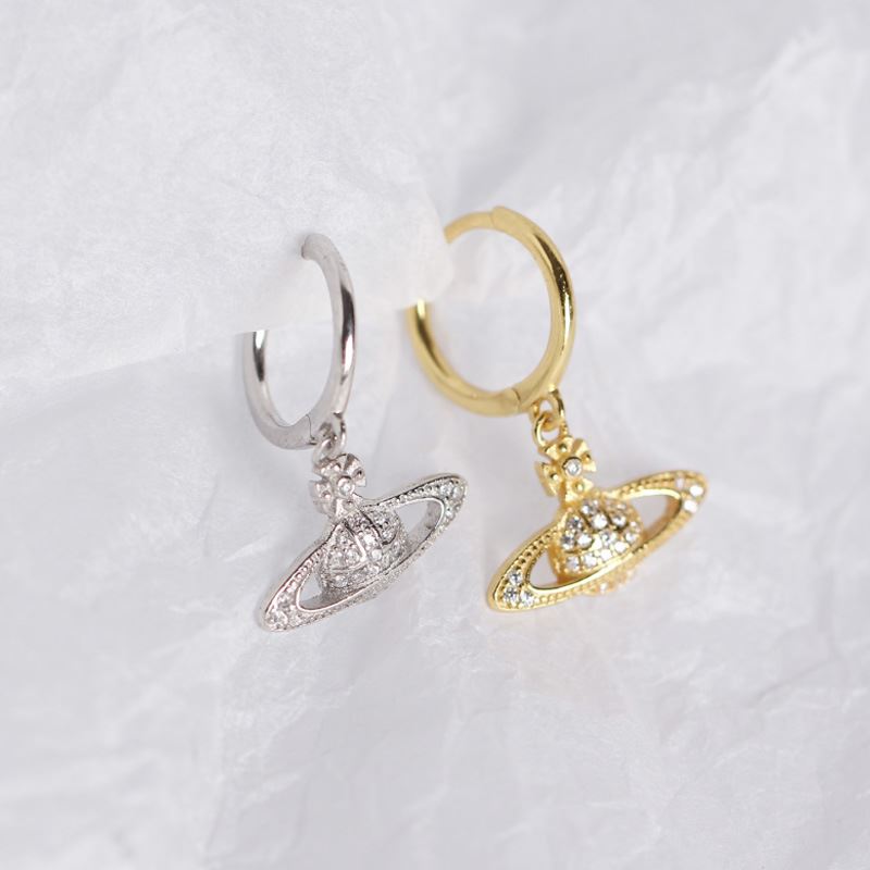 Lovcia Holiday CZ Planet 22mm Hoop Earrings Gold 925-Earrings-Yellow Gold-Yellow Gold