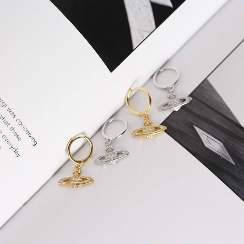 Lovcia Holiday CZ Planet 22mm Hoop Earrings Gold 925-Earrings-Yellow Gold-Yellow Gold