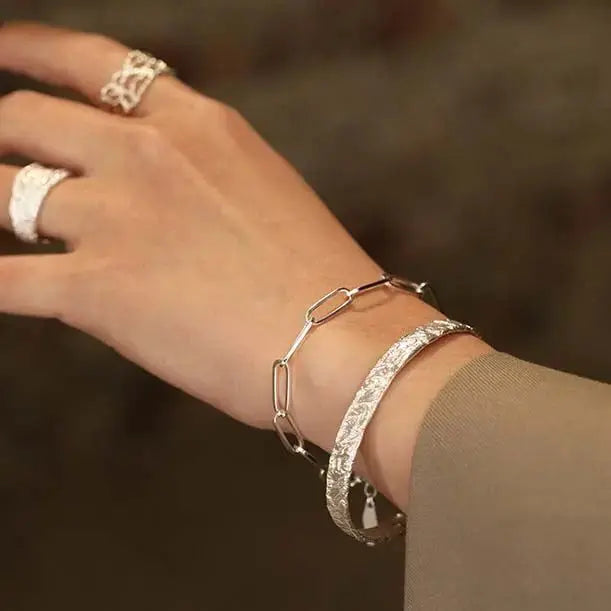 Lovcia Holiday Hollow Chain 925 Sterling Silver Bracelet-Bracelets-Silver-Silver