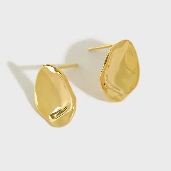 Lovcia Holiday Irregular Concave Convex Geometry 925 Sterling Silver Stud Earrings-Earrings-Rhodium-Rhodium