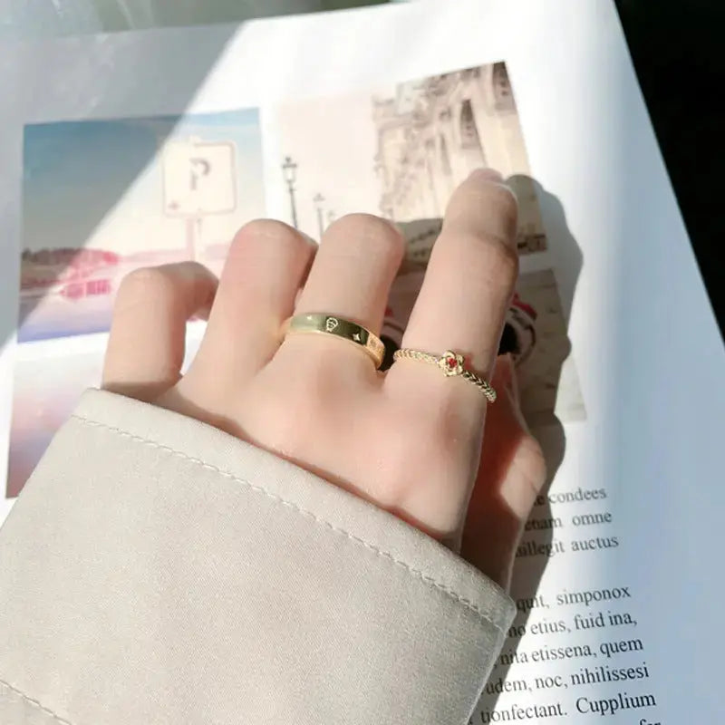 Lovcia Holiday Little Prince CZ Rose Flower 925 Sterling Silver Adjustable Promise Ring-Rings-CZ Flower & Silver-CZ Flower & Silver