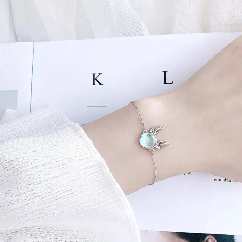 Lovcia Holiday Natural Moonstone Elk Animal 925 Sterling Silver Bracelet-Bracelets-White Moonstone-White Moonstone