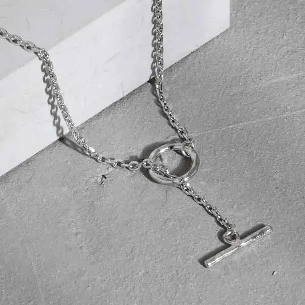 Lovcia Holiday OT Buckle 925 Sterling Silver Chain Necklace-Necklaces-