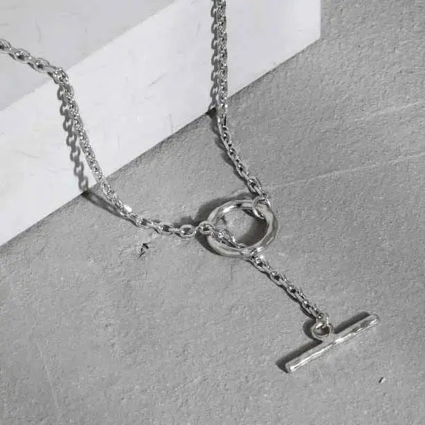Lovcia Holiday OT Buckle 925 Sterling Silver Chain Necklace-Necklaces-