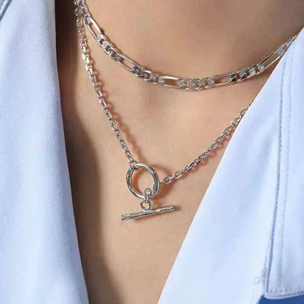 Lovcia Holiday OT Buckle 925 Sterling Silver Chain Necklace-Necklaces-