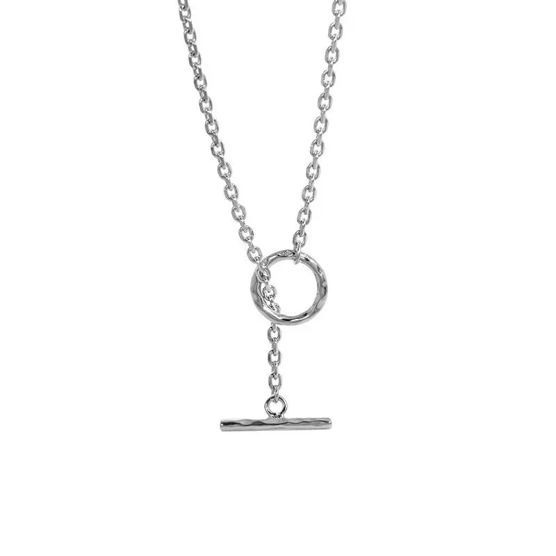 Lovcia Holiday OT Buckle 925 Sterling Silver Chain Necklace-Necklaces-