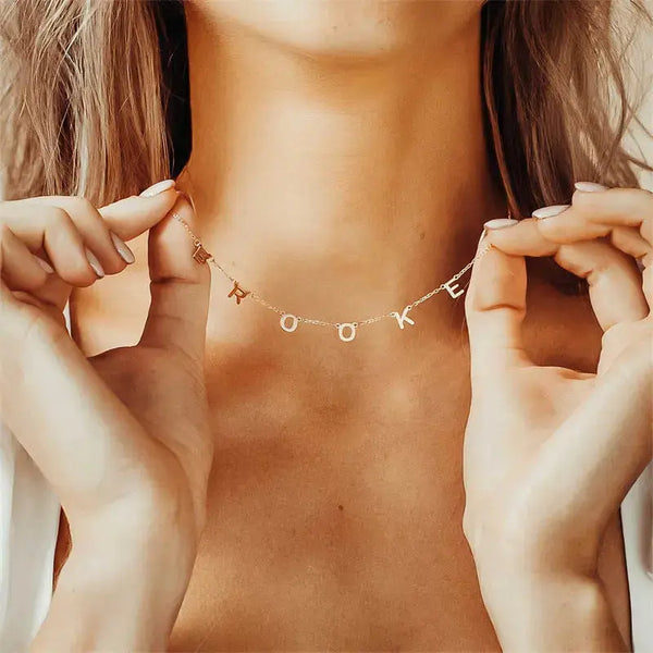 Lovcia Holiday Personality Letters 925 Sterling Silver Necklace-Necklaces-Rhodium-Rhodium