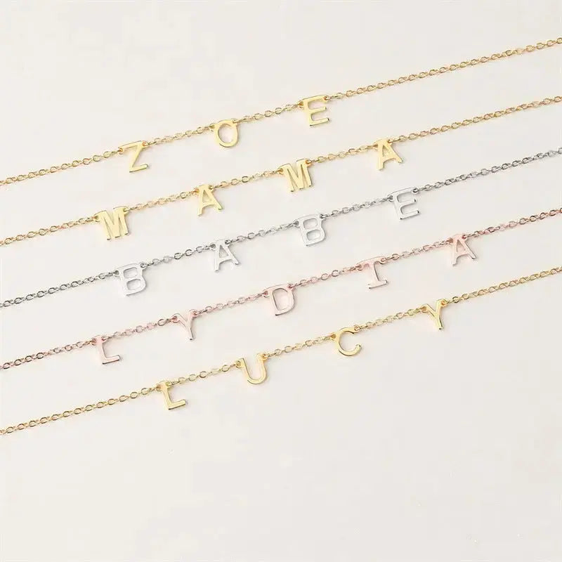 Lovcia Holiday Personality Letters 925 Sterling Silver Necklace-Necklaces-Rhodium-Rhodium
